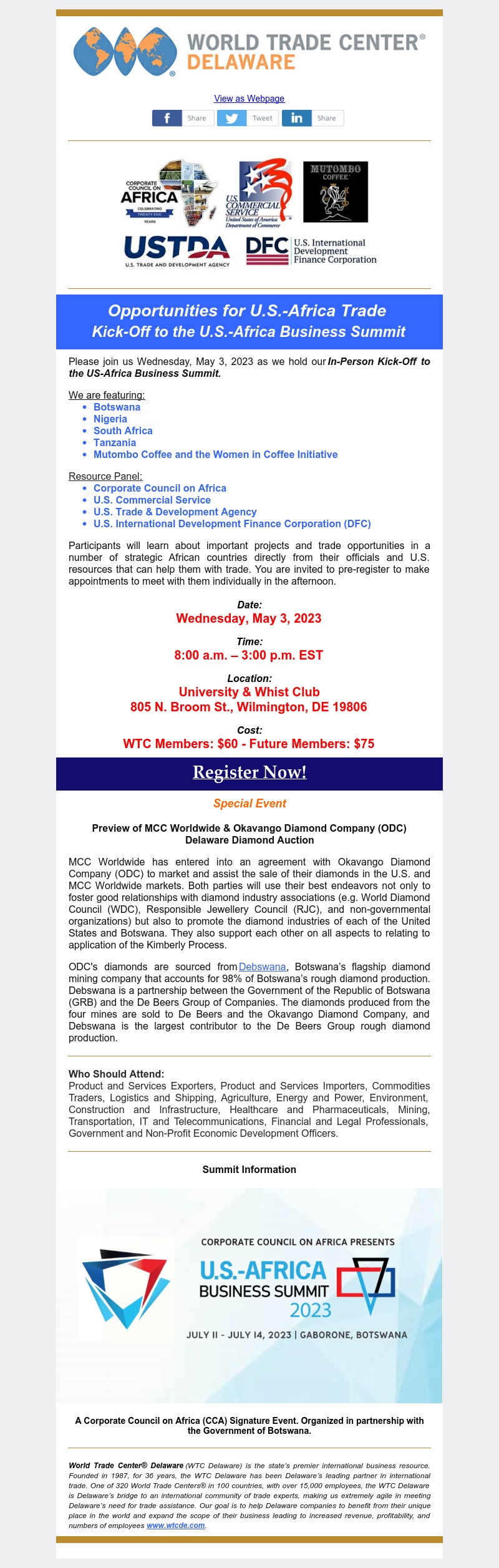 Kick Off To Us Africa Business Summit 2023